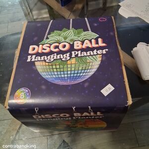 Disco ball hanging planter